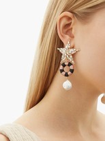 Thumbnail for your product : MaryJane Claverol Romina Crystal-embellished Star Drop Earrings - Pink Multi
