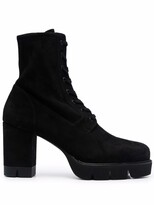 Thumbnail for your product : Stuart Weitzman Chunky Lace-Up Suede Ankle Boots
