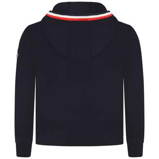 Moncler MonclerBoys Navy Down Padded & Knitted Zip Up Top
