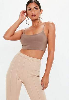 Missguided Slinky Strappy Bralet Nude, Brown