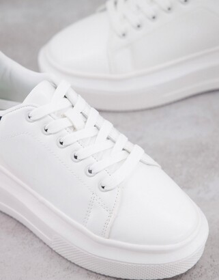 Amazon.co.jp: Men's Lightweight Thick-Sole White Sneakers, Court Shoes,  Athletic Shoes, White - white : Clothing, Shoes & Jewelry
