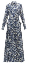 Thumbnail for your product : Evi Grintela Olivia High-neck Floral-print Cotton Dress - Blue Print