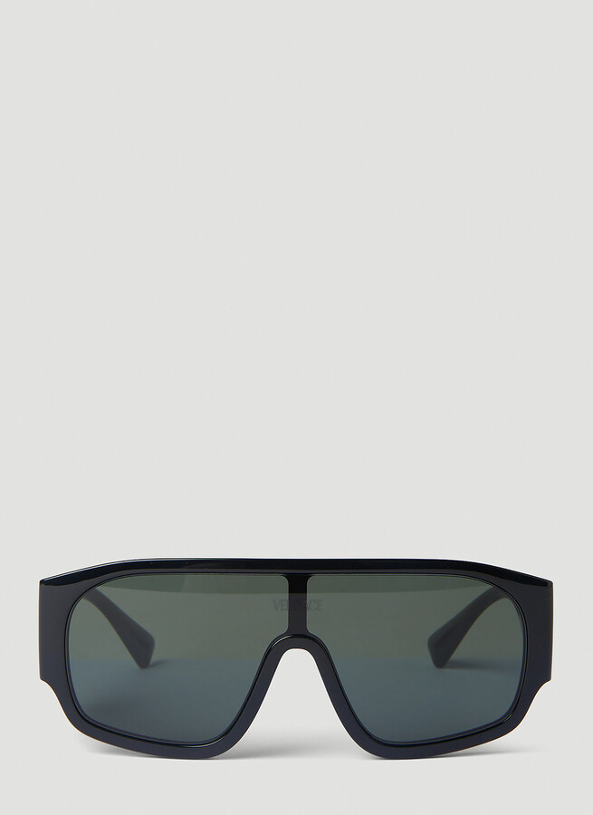 Versace Logo Aviator Sunglasses in Black ShopStyle