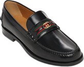 Thumbnail for your product : Gucci 25mm Gg Web Kaveh Leather Loafers