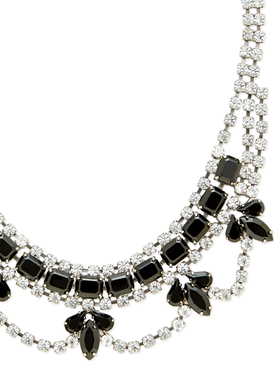 Dannijo Viktor Black & White Crystal Bib Necklace