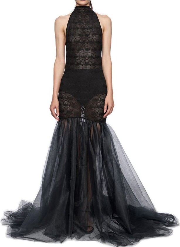 Atu Body Couture Halterneck Tulle Gown Dress