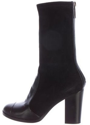 Chanel Suede Cap-Toe Ankle Boots