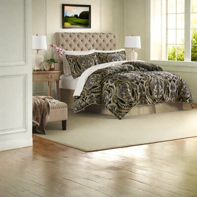 24LOUISESTREET Luxury Chenille Jacquard Queen Bedding Sets Durable Polyester Comforter With Exquisite Damask Design Perfect For Home Décor