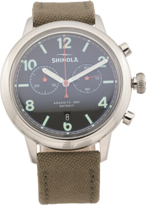 TJMAXX Men's Traveler 2 Eye Chrono Canvas Strap Watch