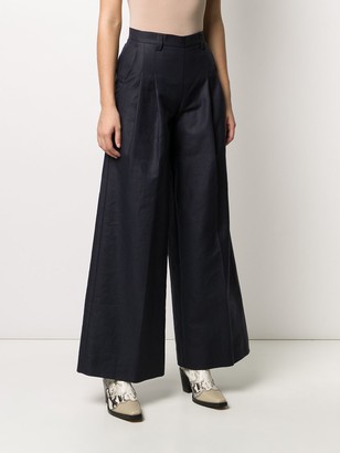 Twin-Set Front Pleat Flared Trousers