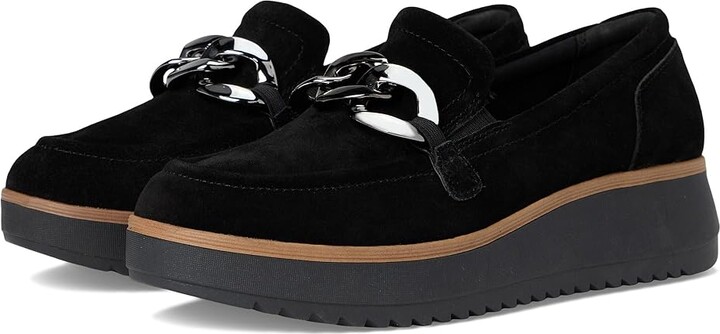 Clarks Zylah May Women's Flat Shoes Black Suede : 6 B - Medium Leather
