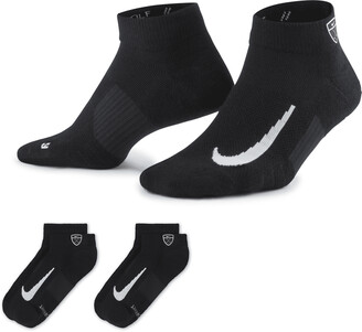 Nike Unisex Multiplier Low Golf Quarter Socks (2 Pairs) in Black
