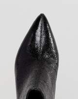 Thumbnail for your product : Pull&Bear Textured Leather Look Kitten Heel Boot