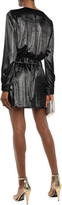 Thumbnail for your product : Frame Wrap-effect Metallic Velvet Mini Dress
