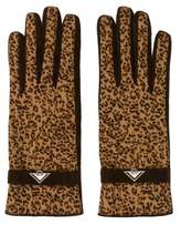 Thumbnail for your product : Bottega Veneta Leopard Printed Logo Gloves