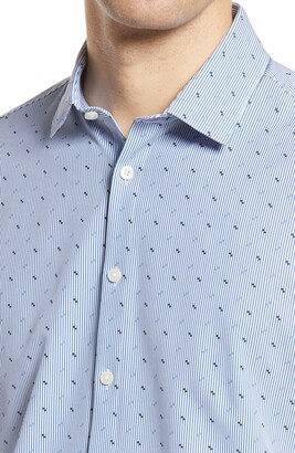 Mizzen+Main Leeward Trim Fit Neat Stripe Button-Up Performance Shirt