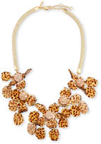 Thumbnail for your product : Lele Sadoughi Sculptural Lily Crystal Statement Necklace, Brown