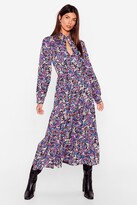 Thumbnail for your product : Nasty Gal Womens Floral Long Sleeve Maxi Dress - Pink - 6