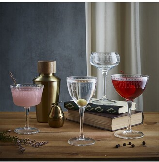 Bormioli Bartender 8Oz Novecento Art Deco Martini Cocktail Glasses (Set Of 6)