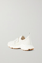 Thumbnail for your product : Tod's Sportivo Run Leather-trimmed Knitted Slip-on Sneakers - Ivory