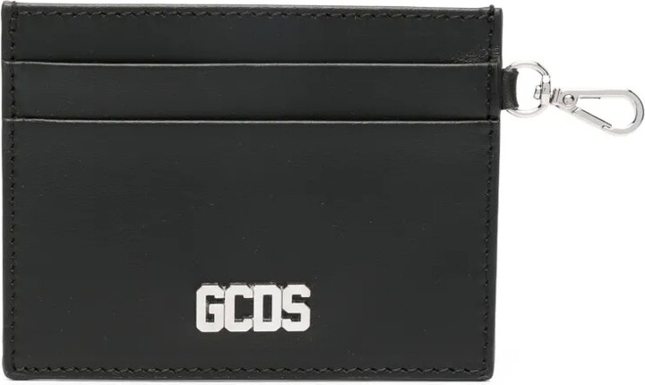 GCDS Comma logo-plaque leather cardholder