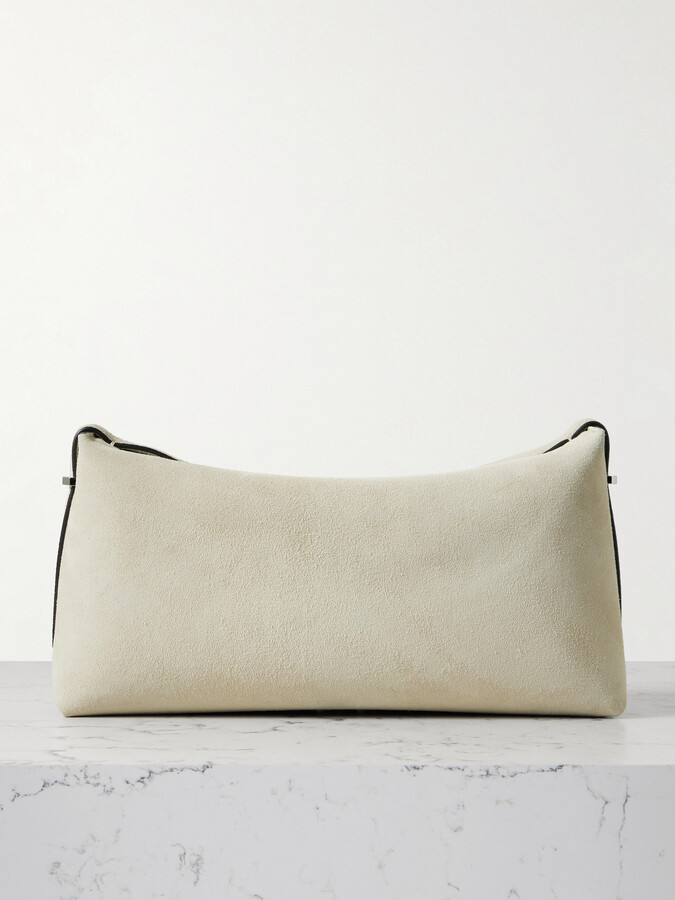 Totême Scoop Suede Clutch - Off-white
