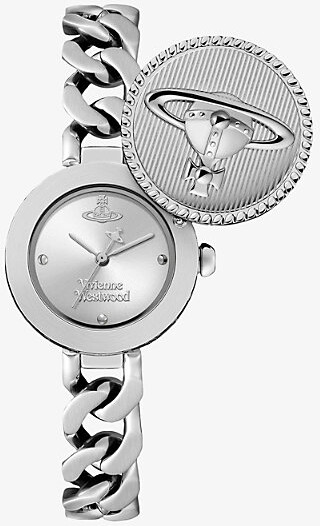 Vivienne Westwood Watches Silver Orb Button Stainless-Steel Watch