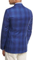 Thumbnail for your product : Isaia Sanita Plaid Super 140s Wool Two-Button Sport Coat, Blue