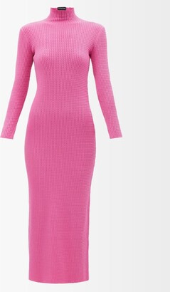 pink balenciaga dress ribbed