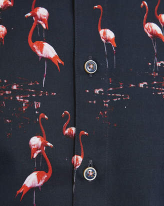 Ted Baker FLAMING Flamingo print cotton shirt