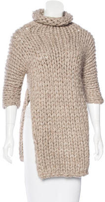 J Brand Short Sleeve Open-Knit Sweater