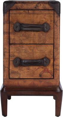 Lark Manor Austun Dudash Old World Map End Table with Storage