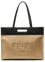 Thumbnail for your product : Fendi Logo-applique Trimmed Canvas Tote Bag - Black Multi