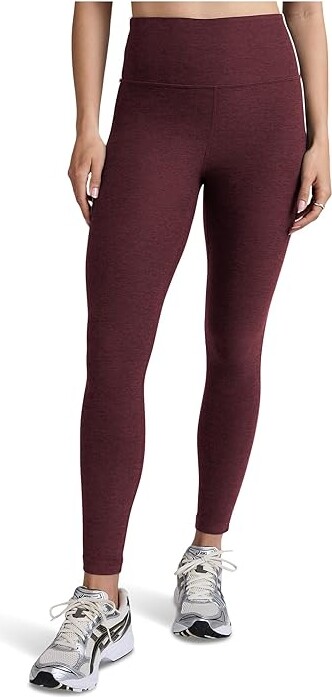 Beyond Yoga Spacedye Ready Midi Leggings Women's Workout Midnight Burgundy Heather : XL (US Women's 14-16), Elastane/Polyester