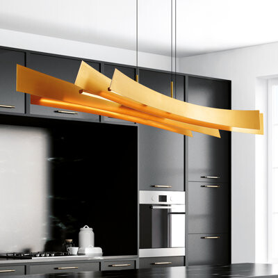 CWI Lighting 50" Chandelier for Dining Room, Living Room – Integrated LED with Adjustable Height – Modern Linear Design, Dimmable Glow