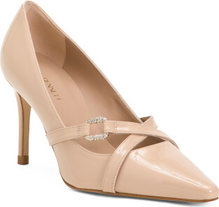 TJMAXX Patent Leather Christie Crystal Cross Heels For Women