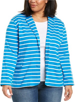 Joan Vass Plus Striped Jacket