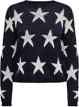 Only Star-Print Boatneck Sweater
