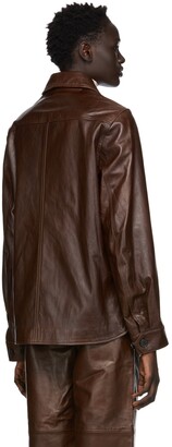Dries Van Noten Brown Leather Jacket