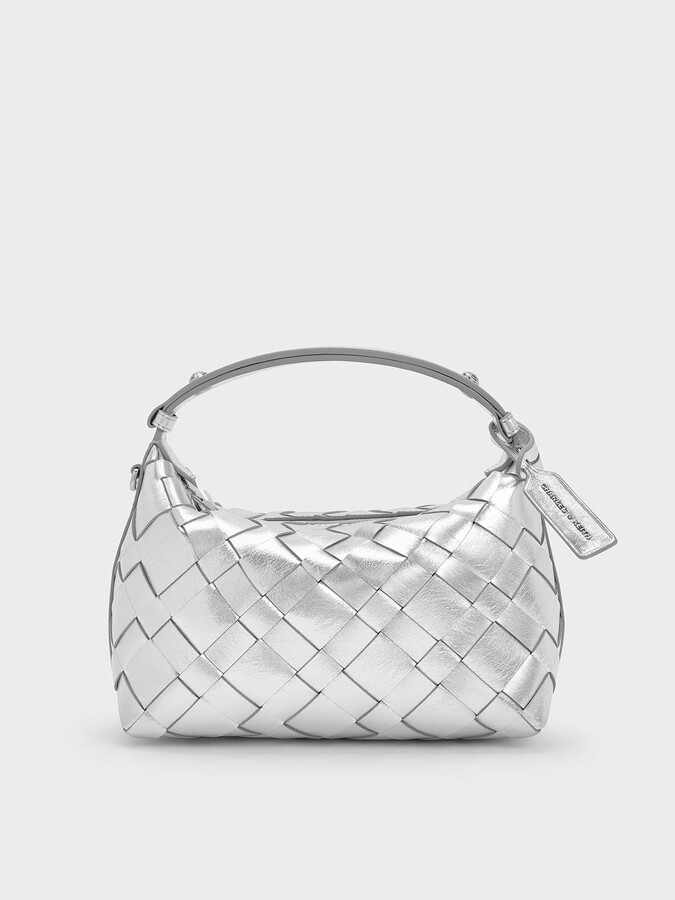 Charles & Keith Ivette Metallic Woven Shoulder Bag