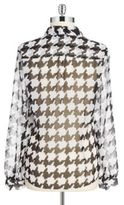 Thumbnail for your product : Tahari ARTHUR S. LEVINE Tie Neck Houndstooth Blouse