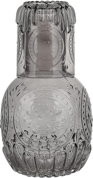 Joyjolt Hali Glass Carafe Bottle Water Or Juice Pitcher With 6 Lids - 35 Oz  - Set Of 4 : Target