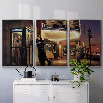 Winston Porter Midnight Matinee - 3 Piece Floater Frame Print on Canvas