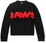 Thumbnail for your product : Calvin Klein Jaws Distressed Intarsia-Knit Sweater