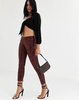 Thumbnail for your product : Blank NYC snake print patent skinny trouser