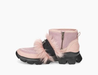 ugg fluff punk ankle boot black