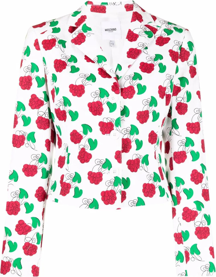 2000s Floral Print Notched Lapels Blazer