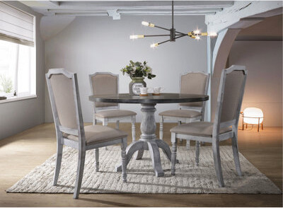Ophelia & Co. Iris Weathered White Wood 5-Piece Dining Set