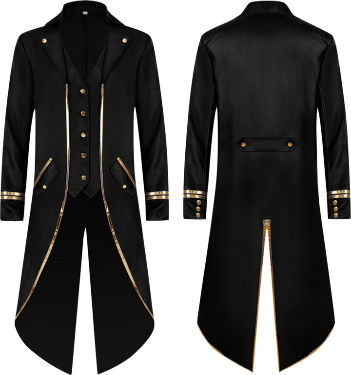 COOFANIN Mens Victorian Tailcoat UK Sales Clearance Mens Steampunk