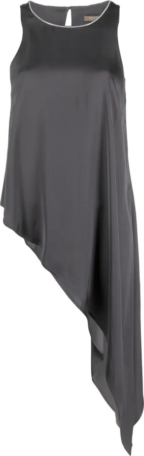 Peserico Asymmetric-Hem Sleeveless Blouse